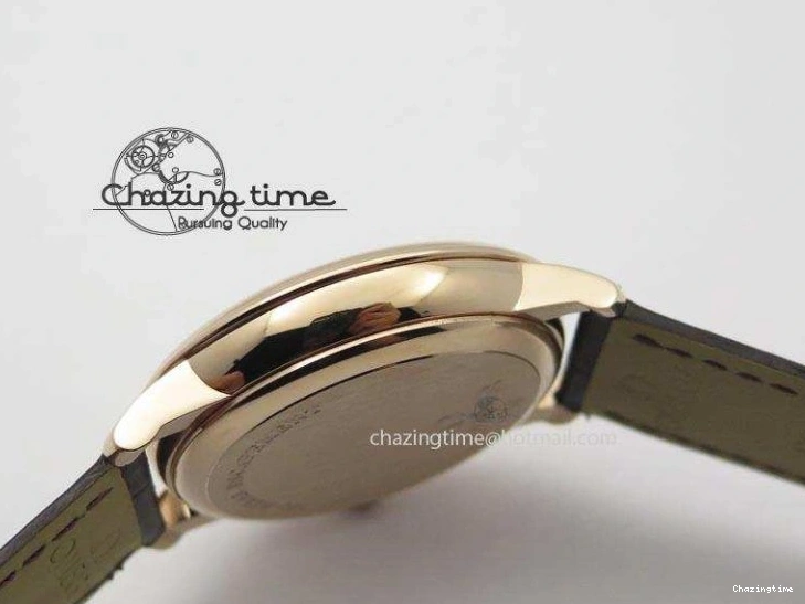 0207 Popular De Ville MK 1:1 Best Edition RG White Dial On Black Leather Asian Seagull T1701 (Sec@6) 8237